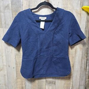 Paul & Joe Sister Denim Jean Blouse Dark Wash 0 Designer Luxury Minimalist